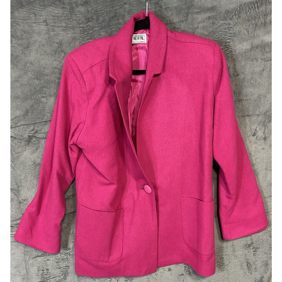 Vintage Ivy Koral Wool Cashmere Single Button Career Old Money Blazer Size Small - Picture 1 of 12